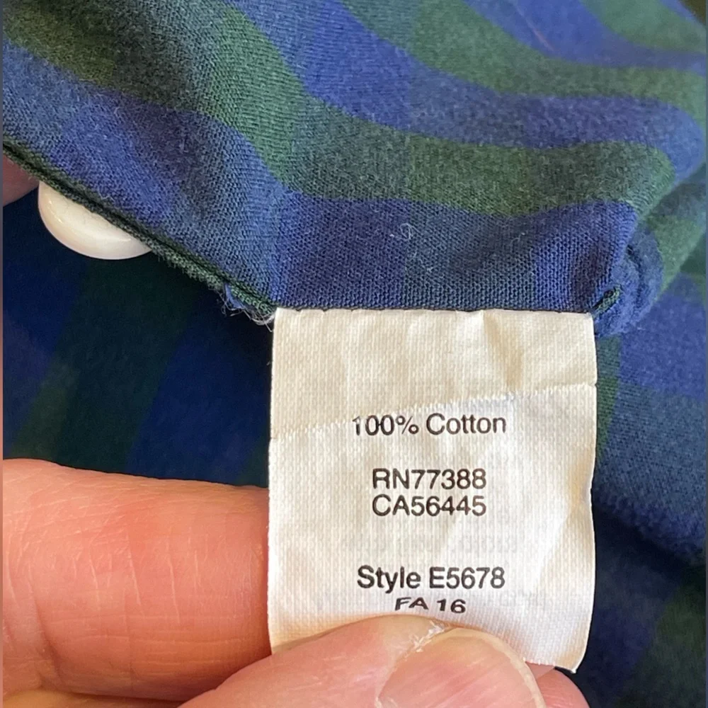 J.Crew size small blue & green plaid